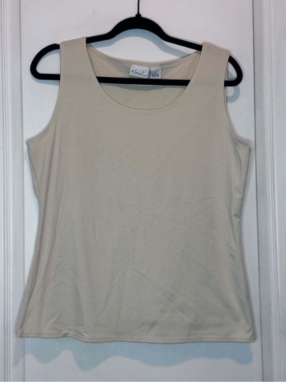 Kim Rogers Light Cream Scoop Neck Tank